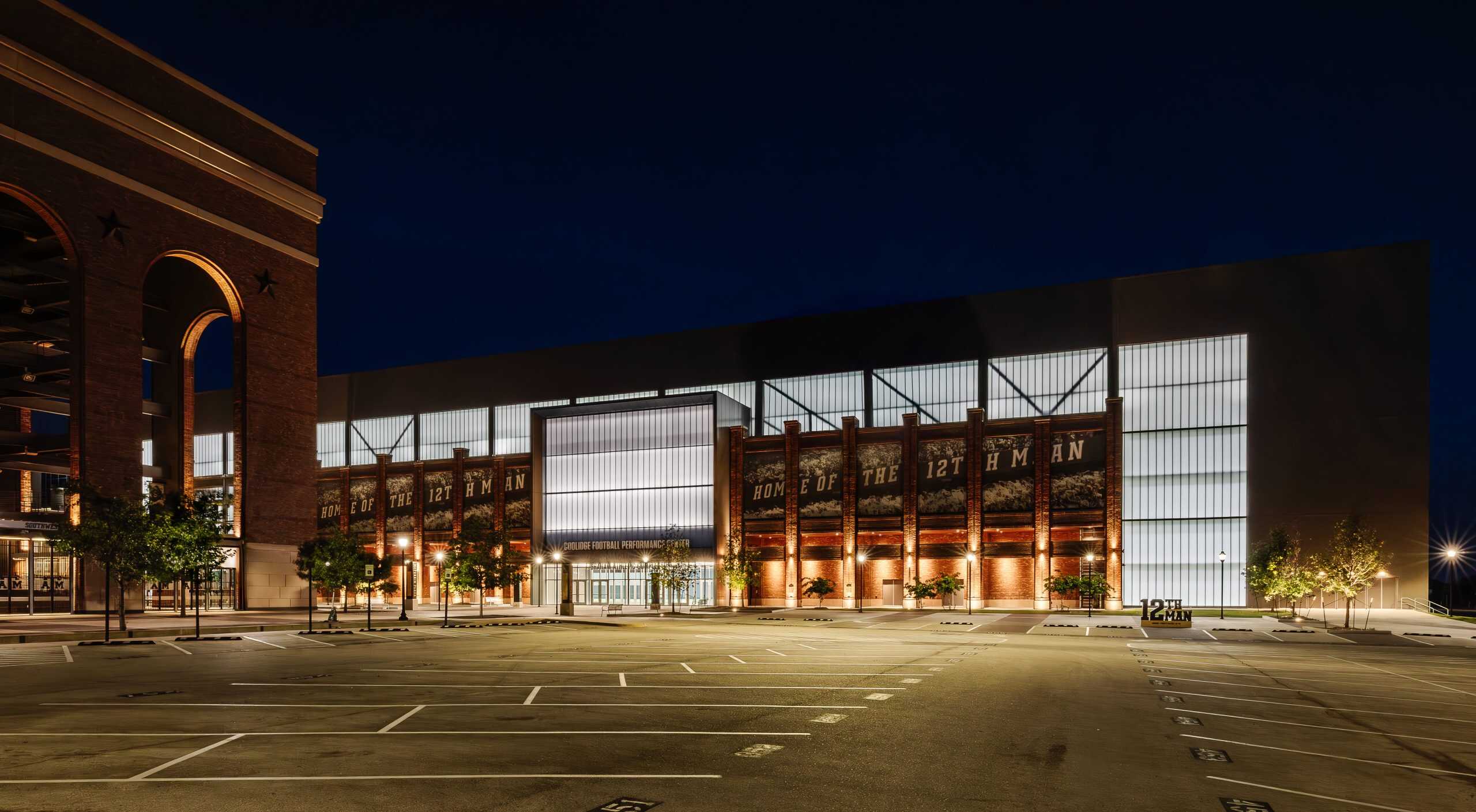 Well-lit football stadium with professional electrical work by Britt Rice Electric, L.P.